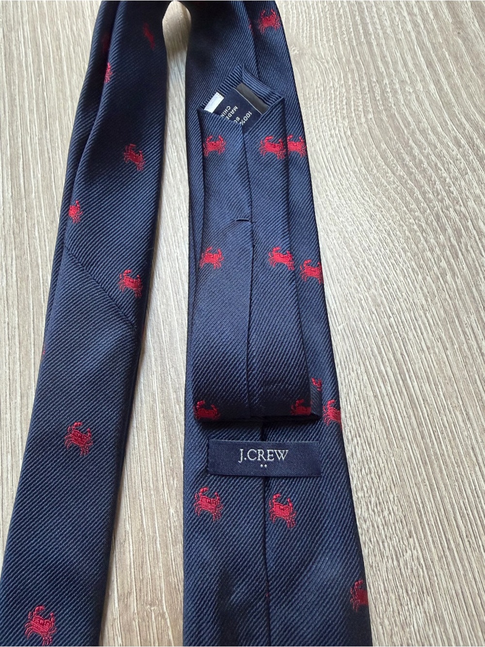 J. Crew Factory Crab Silk Tie printed nautical preppy Maryland formal suiting - Picture 3 of 3